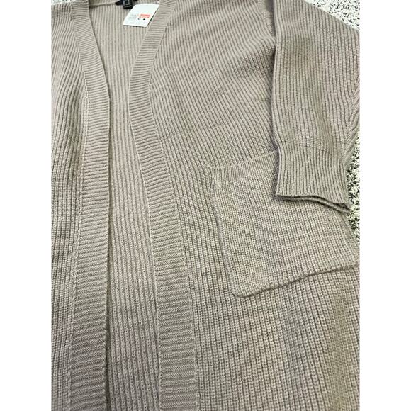 Forever 21 Long Cardigan Duster Sweater Size Medium, Ribbed Knit NWT Cozy - Picture 4 of 8